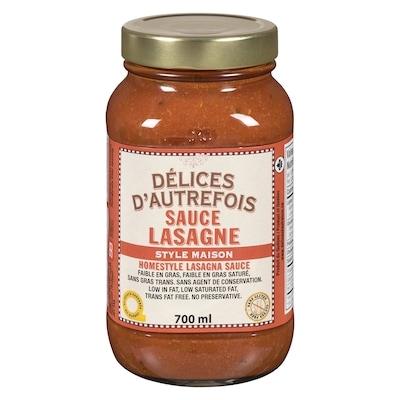 Délices d’autrefois Lasagne Style Maison Sauce 700 ml, 0,71 $/100ml