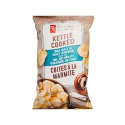 President's Choice Sea Salt and Malt Vinegar Kettle Cooked Chips 200 g, $1.75/100g