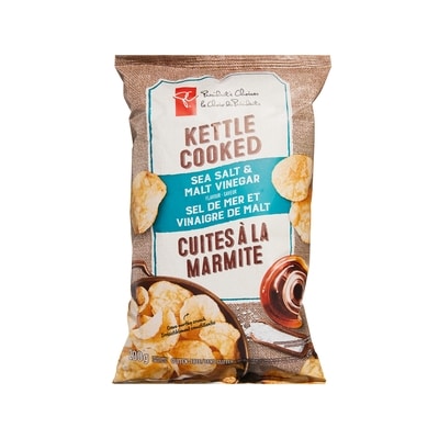 President's Choice Sea Salt and Malt Vinegar Kettle Cooked Chips 200 g, $1.50/100g
