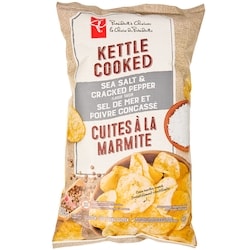 President's Choice Sea Salt and Cracked Pepper Kettle Cooked Chips 200 g, $1.25/100g