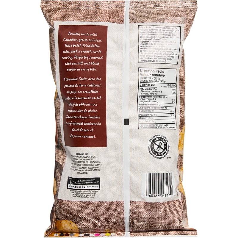 Sea Salt and Cracked Pepper Kettle Cooked Chips