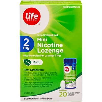 Life Brand Fast Dissolving Mint Flavour Mini Nicotine Lozenge 2 mg 20 Pack 20 ea, $0.77/1ea