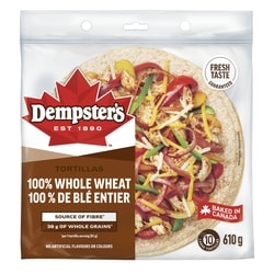 Dempster 100% Whole Wheat Large Tortillas 610 g, $0.79/100g