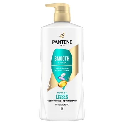 Pantene Conditioner, Smooth and Sleek, Fights Frizz, Safe for Color Treated Hair, Paraben Free 476 ml, $1.99/100ml