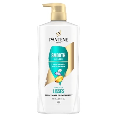 Pantene Revitalisant  Smooth and Sleek, combat les frisottis, sûr pour les cheveux colorés, sans parabènes 476 ml, 1,99 $/100ml
