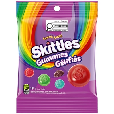 Skittles Baies sauvages, bonbons gélifiés, sac 165 g, 2,30 $/100g