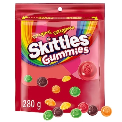 Skittles Original Gummy Candy, Sharing Bag 280 g, $2.32/100g