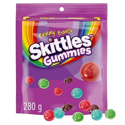 Skittles Wild Berry Gummy Candy, Sharing Bag 280 g, $2.32/100g