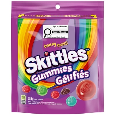 Skittles Baies sauvages, bonbons gélifiés, sac à partager 280 g, 1,96 $/100g