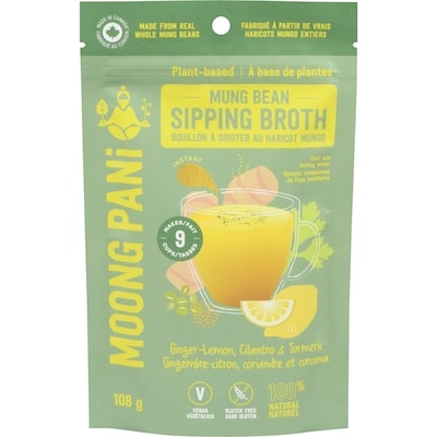 MOONG PANi Gingembre Citron, Coriandre Et Curcuma Bouillon À Siroter Au Haricot Mungo 1 ea, 16,99 $/1ch
