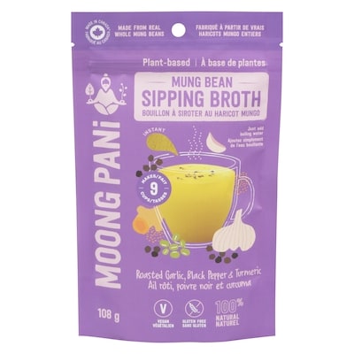 MOONG PANi Ail Rôti, Poivre Noir Et Curcuma Bouillon À Siroter Au Haricot Mungo 108 g, 15,73 $/100g
