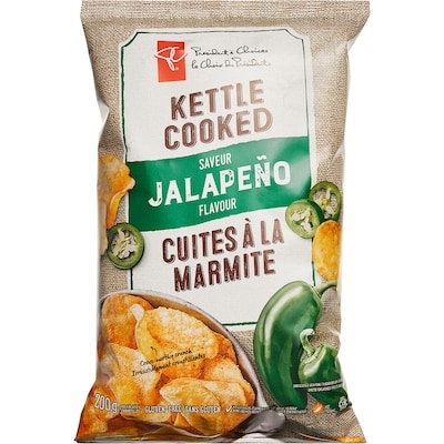 President's Choice Jalapeno Flavour Kettle Cooked Chips 200 g, $1.40/100g