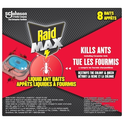 Raid Insecticide Max Appâts à fourmis 8x1.0 ea, 1,75 $/1ch