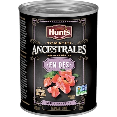 Hunt’s Tomates ancestrales en dés 796 ml, 0,56 $/100ml