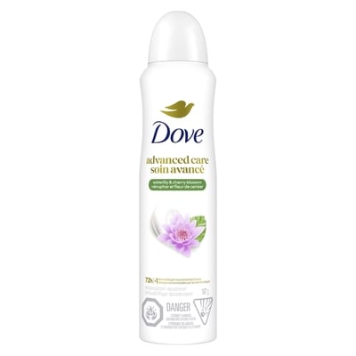 Dove Antisudorifique sec Soin avancé Nénuphar & Fleur cerisier 107 g, 9,34 $/100g