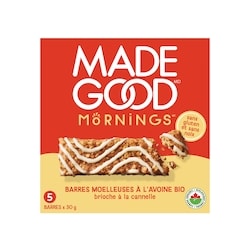 Made Good Barres moelleauses à l'avoine Saveur de brioche  à la cannelle  150 g, 2,66 $/100g