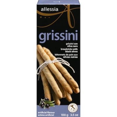 Allessia Breadsticks With Black Olives Grissini 100 g, $3.00/100g