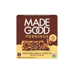 Made Good Barres moelleauses à l'avoine Pépites de chocolat Boîte de 5 barres 150 g, 2,67 $/100g