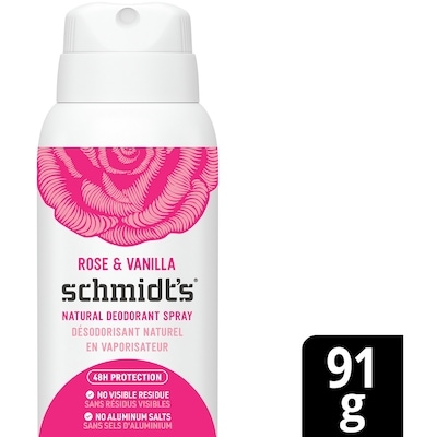 Schmidt's Natural Deodorant Spray For Women And Men, Rose & Vanilla 91 g, $16.47/100g