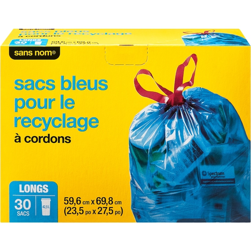 Hefty Lot De 60 Sacs Poubelle De Recyclage (bleu, Cordon De Serrage De Cuisine, 50 Litres