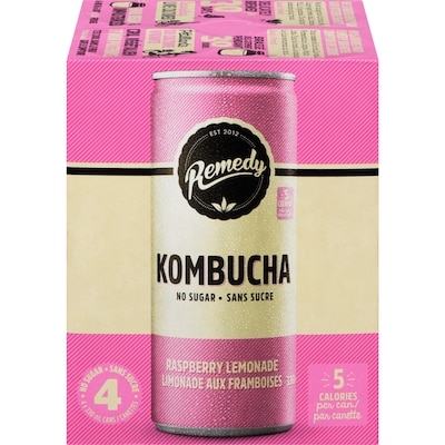 Remedy Kombucha, Raspberry Lemonade 4x330.0 ml, $0.68/100ml
