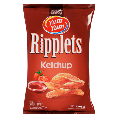 Yum Yum Ketchup Edition Limitée Croustilles Ondulées 200 g, 1,28 $/100g