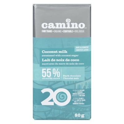 Camino Dark Chocolate Coconut Milk 55 % Cacao 80 g, $6.86/100g
