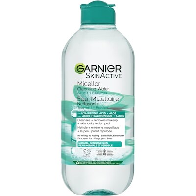 Garnier Eau micellaire et nettoyant visage à l'acide hyaluronique et à l'aloès 400 ml, 3,25 $/100ml