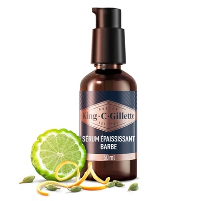 Gillette Épaississant pour la barbe King C. enrichi de caféine et du parfum emblématique de King C.  50 ml, 43,98 $/100ml