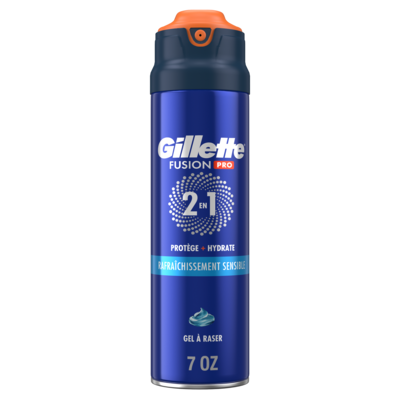 Gillette Gel à raser Fusion Sensible pour hommes, gel à raser qui protège et hydrate 198 g, 4,54 $/100g