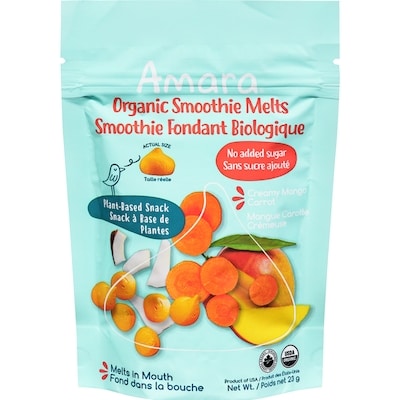 Amara Organic Smoothie Melts, Creamy Mango Carrot 23 g, $23.87/100g