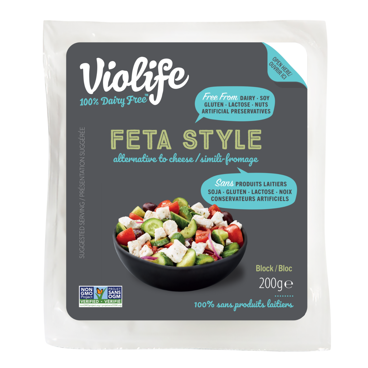 Violife Fromage feta sans produits laitiers 200 g, 3,25 $/100g