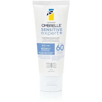 Garnier Sensitive expert + lotion hypoallergénique écran solaire fps 60 protection à large spectre 200 ml, 12,82 $/100ml