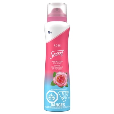 Secret Dry Spray Deodorant Weightless Wild Rose 116 g, $8.18/100g