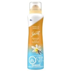 Secret Désodorisant et antisudorifique en aérosol, Vanille et huile d’argan 116 g, 6,47 $/100g