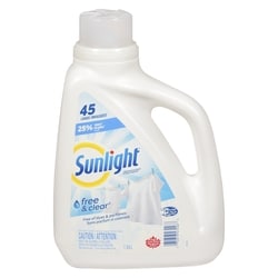 Sunlight Détergent à lessive liquide Free and Clear 1.84 l, 0,52 $/100ml