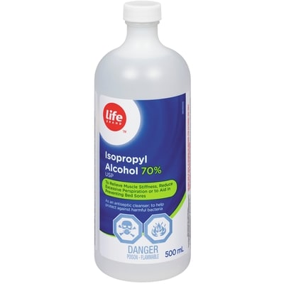 Life Brand Isopropyl Alcohol 70% 500 ml, $1.00/100ml