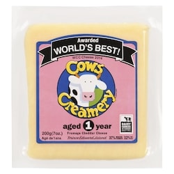 Cows Creamery Agé De 1 Ans 32% M.G. Fromage Cheddar 200 g, 4,75 $/100g