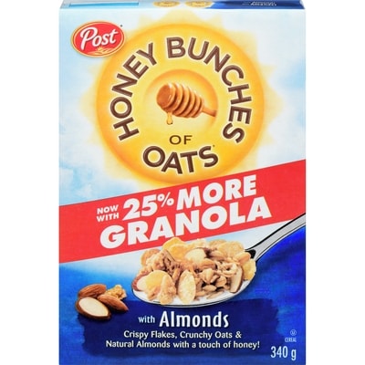 Post With Almonds Cereal 340 g, $1.61/100g