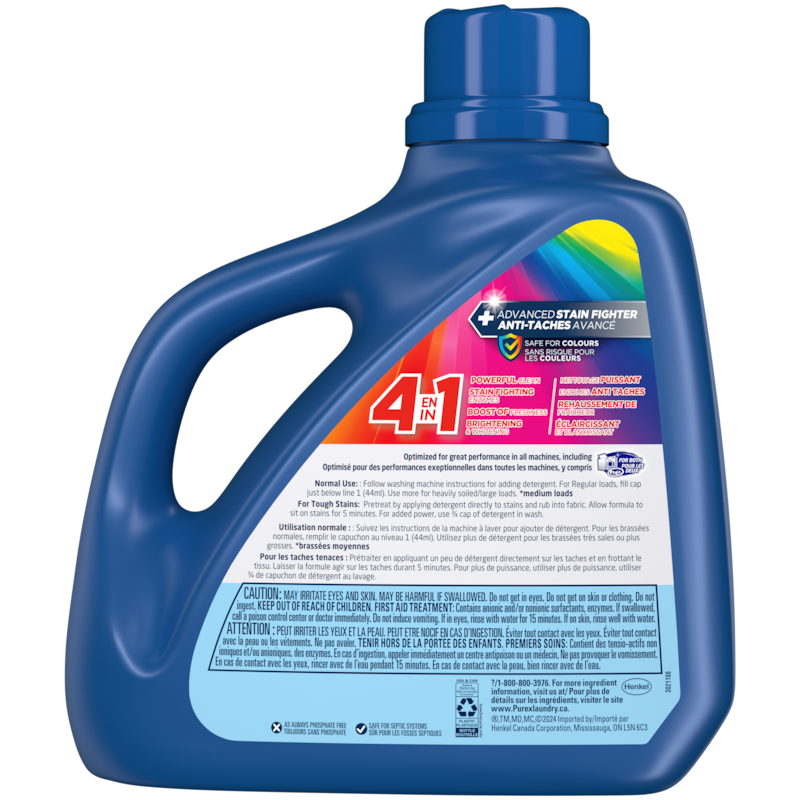 Advanced Stain Fighter 4 in 1 Concentrated Liquid Laundry Detergent, 92 Loads