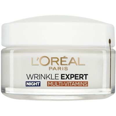 L'Oreal Paris Anti-Wrinkle Fortifying Night Care 65+ with a Vitamin Complex of Vitamin B & Vitamin E 50 ml, $35.98/100ml