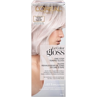 L'Oreal Paris Platinum Pearl Hair Dye, One Step Toning Gloss 118 ml, $12.71/100ml