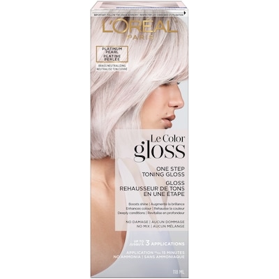 L’Oréal Platine Perlée Coloration, Gloss Rehausseur de Tons en Une Étape, Coloration pour femmes 118 ml, 20,75 $/100ml