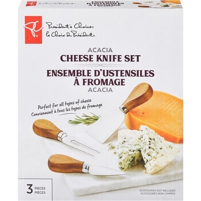 President's Choice Acacia Cheese Knife 3 Piece Set 1 ea, $9.98/1ea