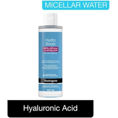 Neutrogena HydroBoost Micellar Water - Hyaluronic Acid - Make-up Remover for Sensitive Skin - Face and Eyes Cleanser 400 ml, $3.37/100ml
