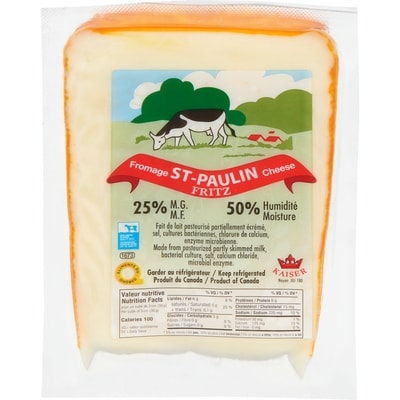 Fromages CDA St-Paulin Fritz 25% M.F. Cheese 170 g, $4.12/100g