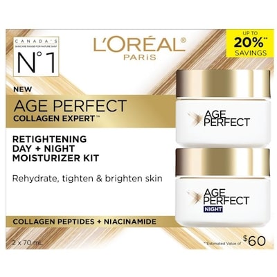 L’Oréal Age Perfect Collagen Expert Kit Hydratant Raffermissant Jour et Nuit 1 ea, 44,99 $/1ch