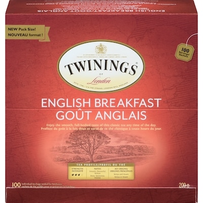 Twinings Sachets De Thé Scellés Pour En Préserver La Fraîcheurgoût Anglais 100 ea, 0,15 $/1ch