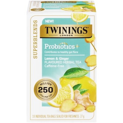 Twinings Superblends Flavoured Herbal Tea Lemon & Ginger 18 ea, $0.42/1ea