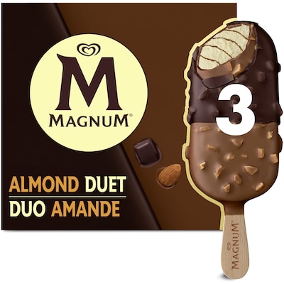 Magnum Almond Duet Ice Cream Bar made with Belgian Chocolate 3x85.0 ml, $2.74/100ml
